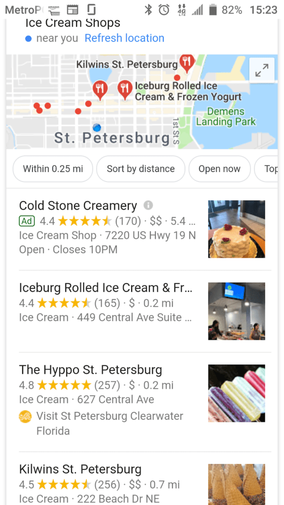 Ice Cream Local Listing
