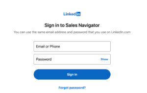 Linkedin Sales Navigator login