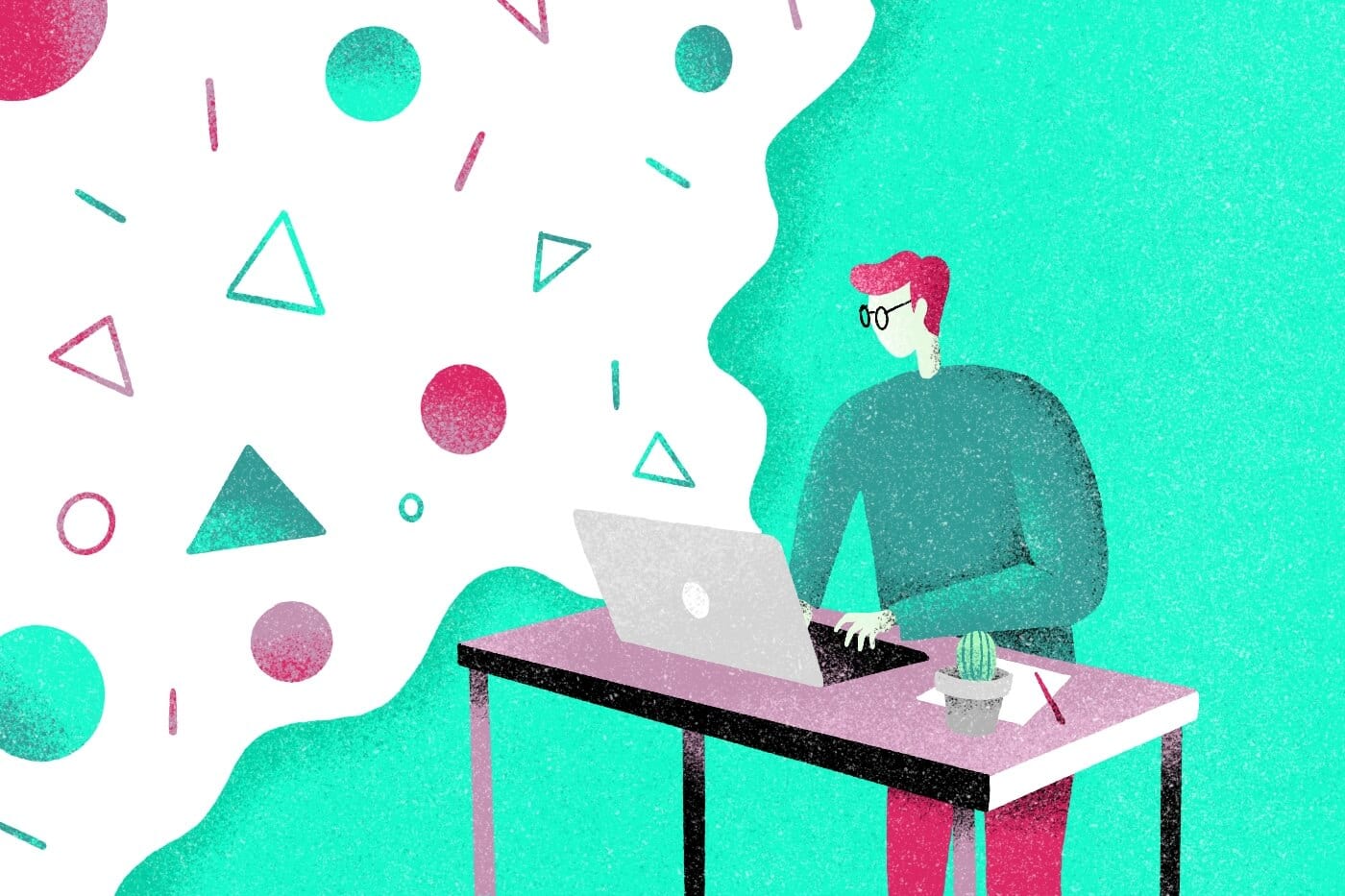 Man blogging about his business
