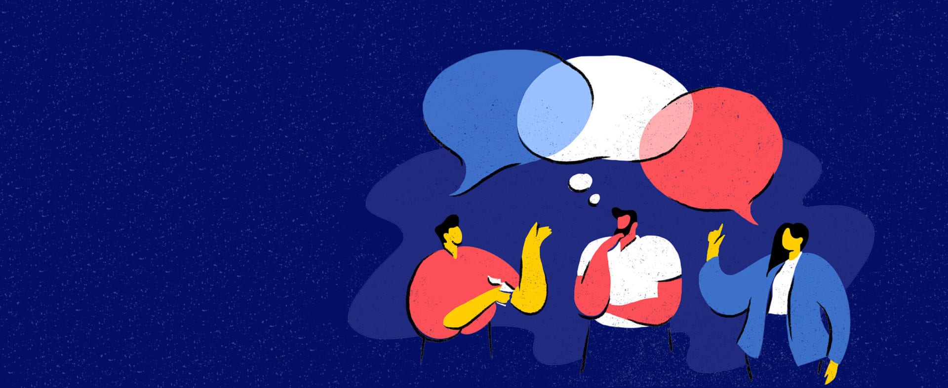 illustration of people debating