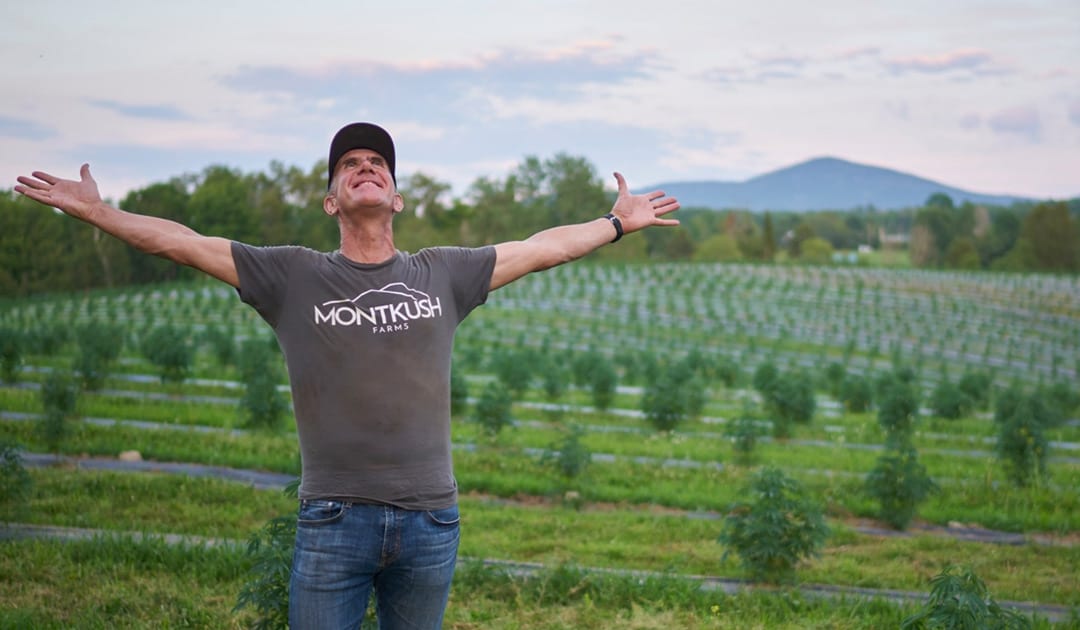 MONTKUSH owner, Anthony Sullivan, standing on his farm