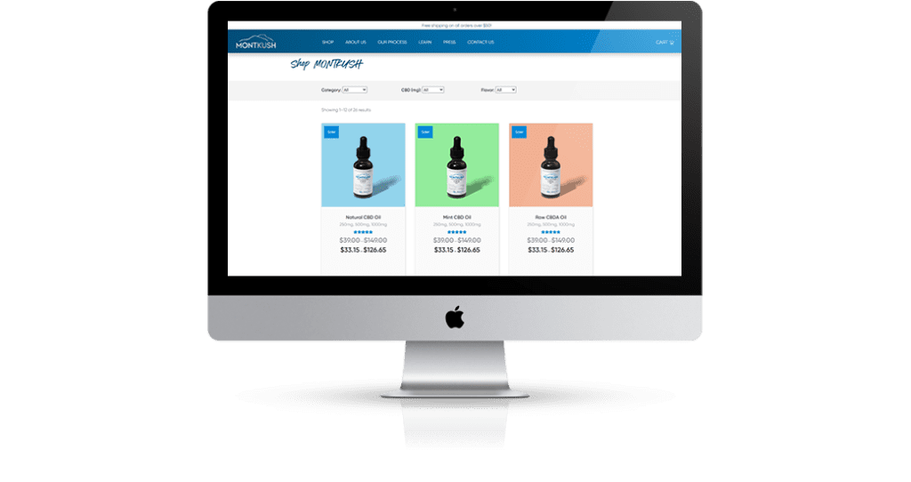 MONTKUSH Shop Page screenshot