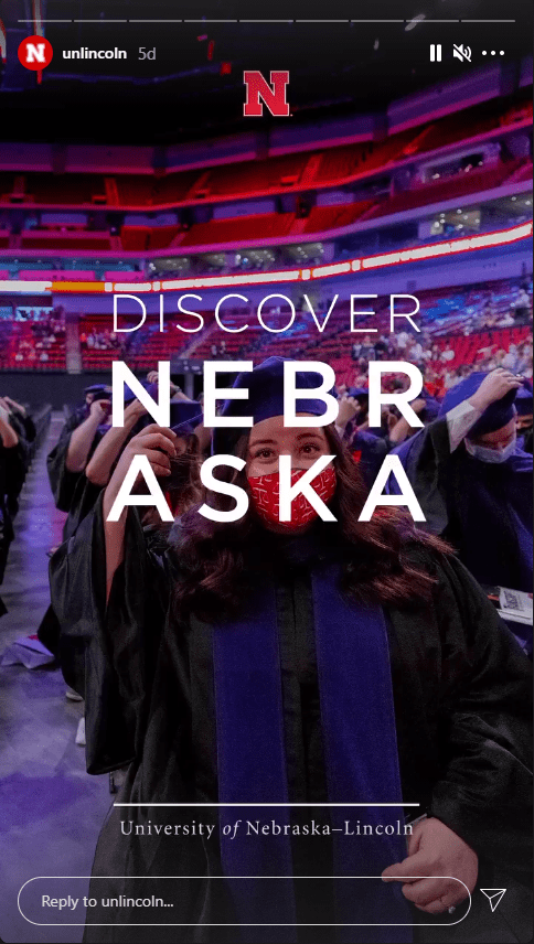 Instagram ad from University of Nebraska