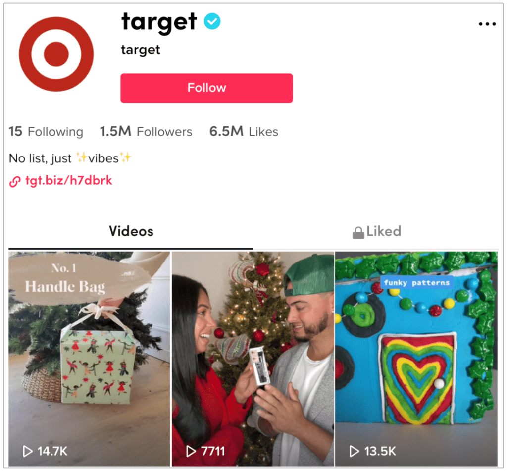 Target's TikTok Profile