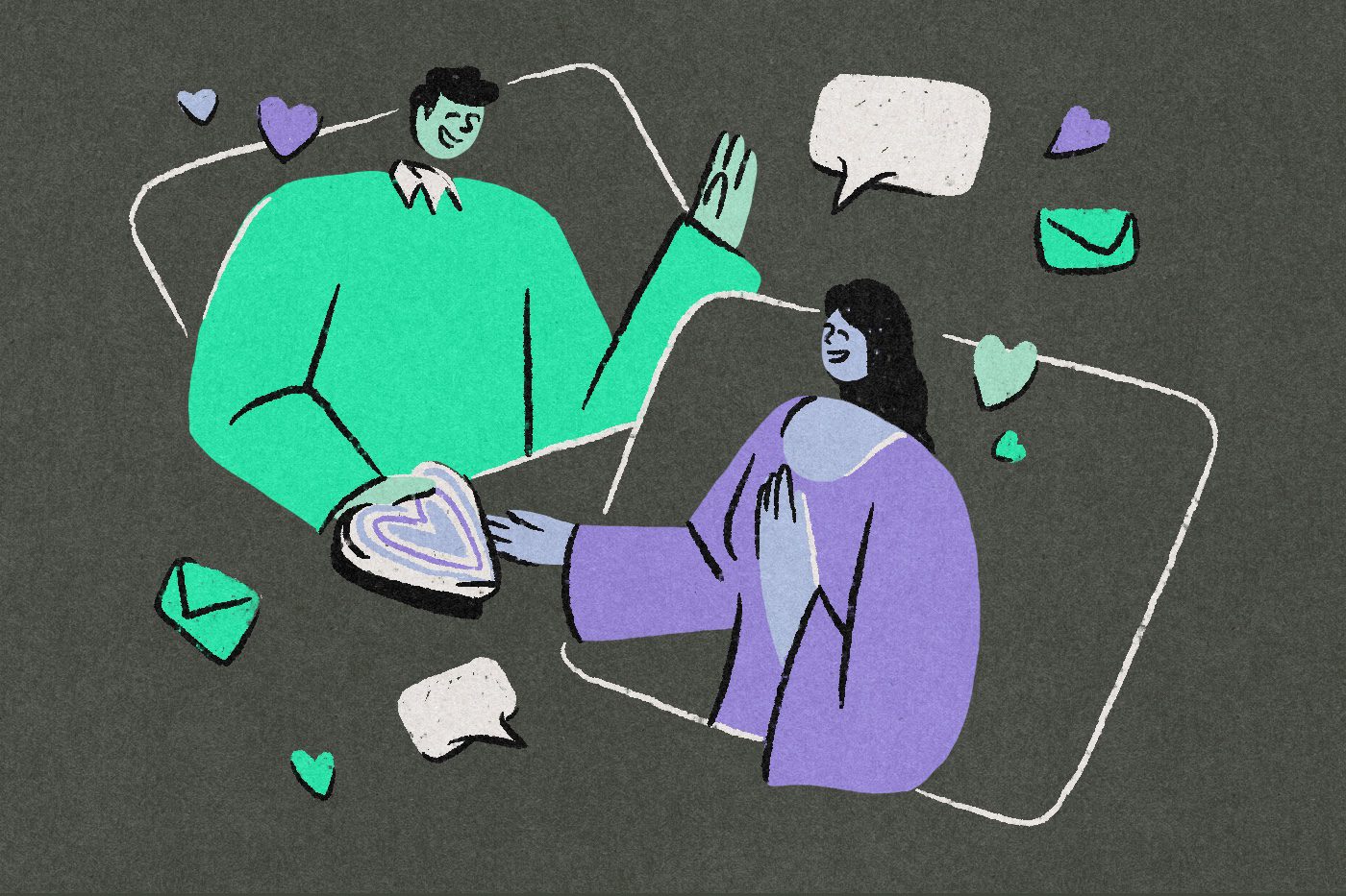 Two people chatting demonstrate that client engagement requires clear communication. (And sometimes valentines.)