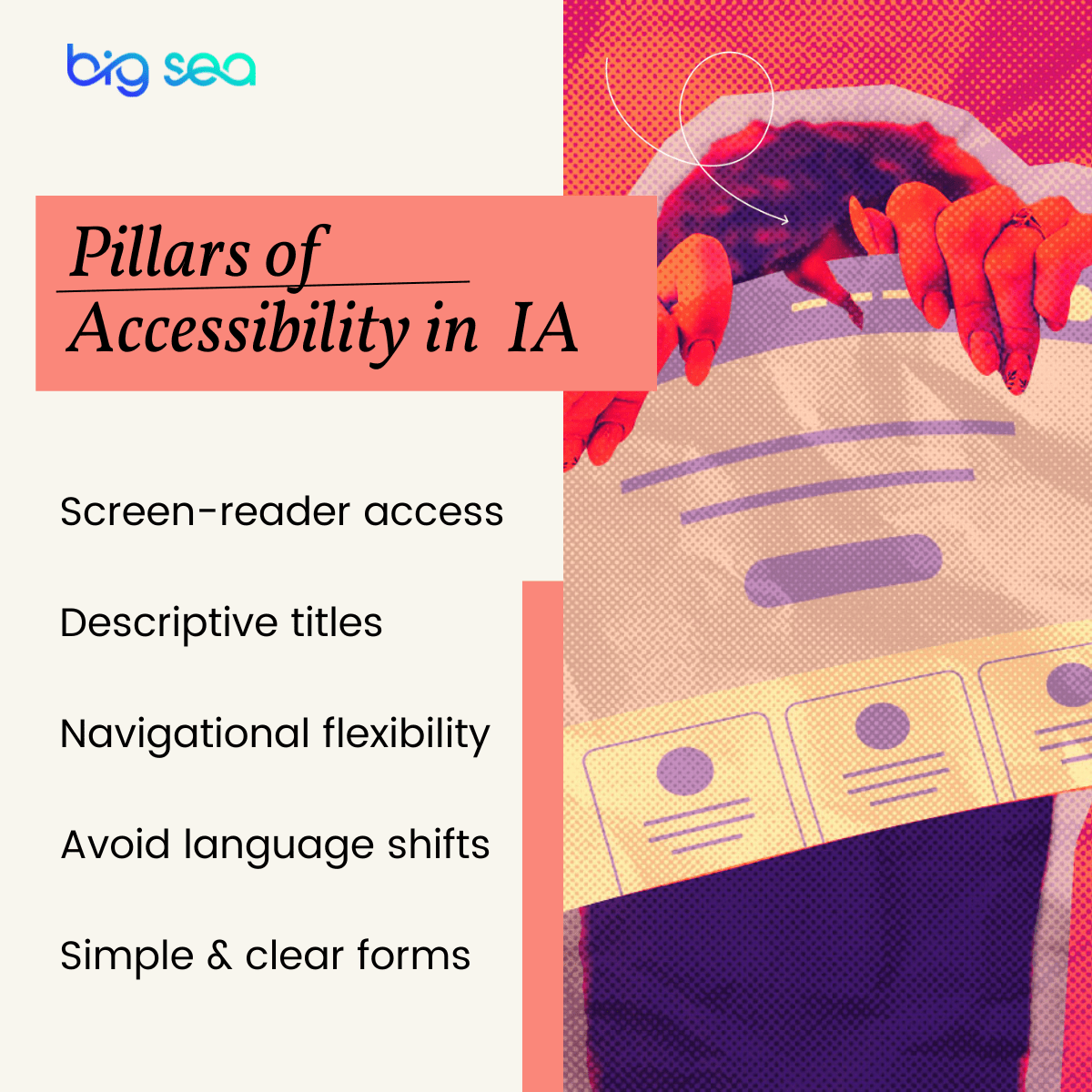 5 pillars of accessibility in information architecture as listed in the article