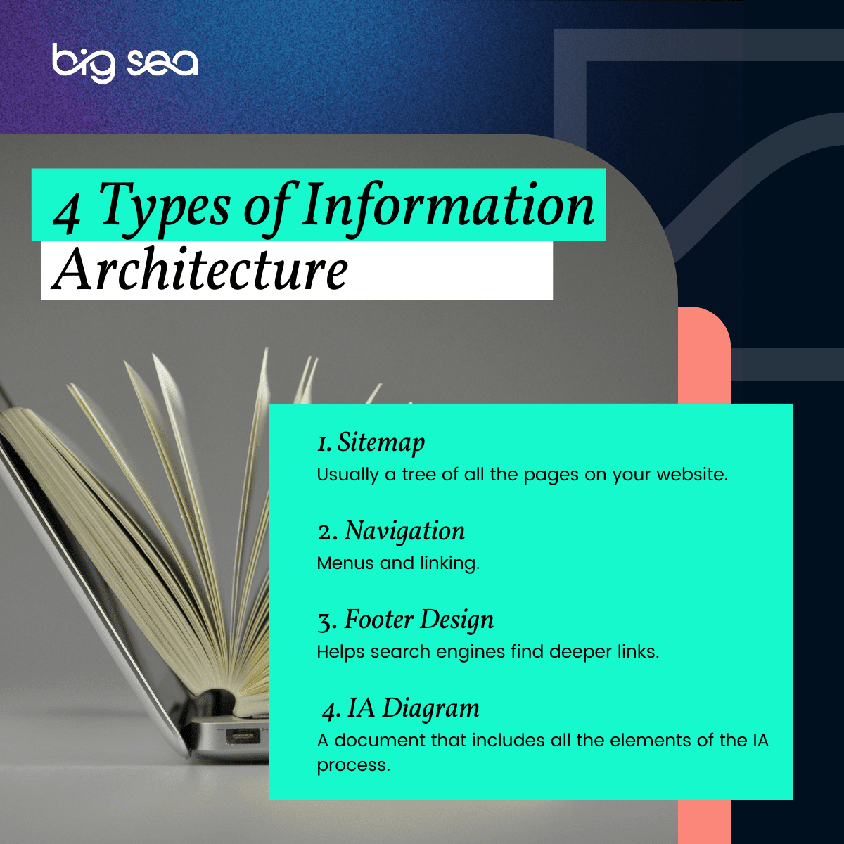 brief list of the four types of information architecture mentioned in the article